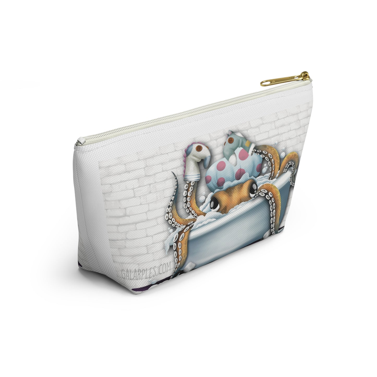 "Bathtime Octo": Accessory Pouch w T-bottom