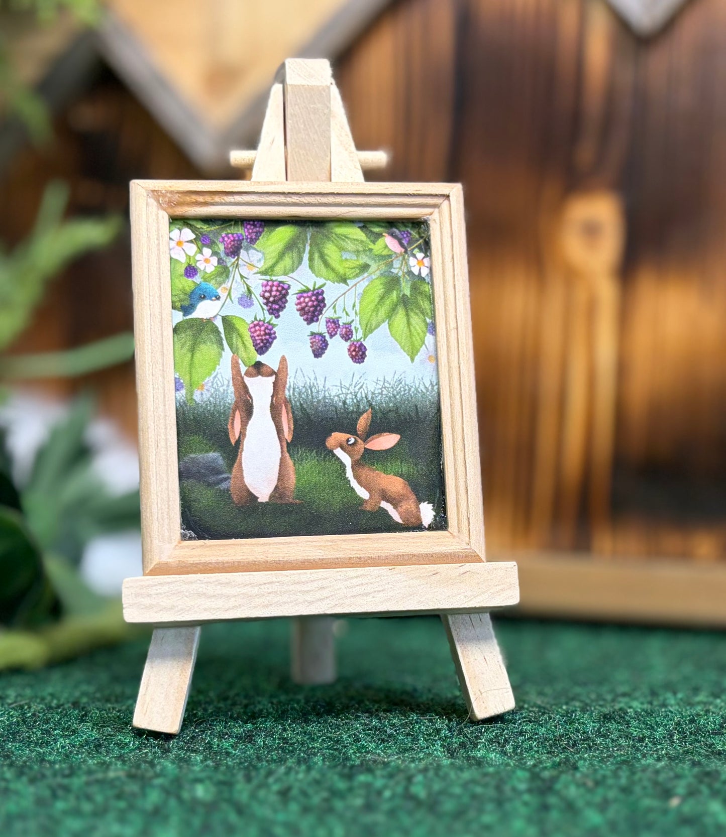 “Bunny berries” Mini Frame and easel