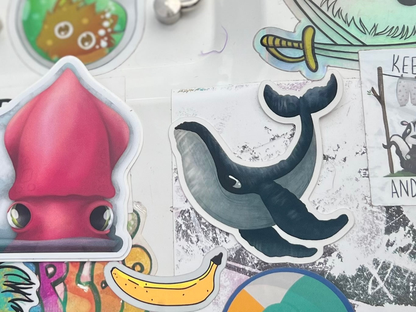 ‘Whale Hello” Waterproof Sticker