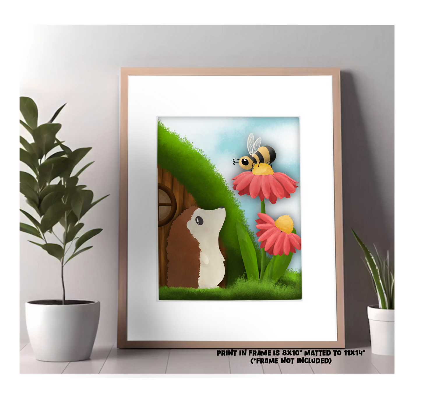 "Hedgehog Hello" Art Print