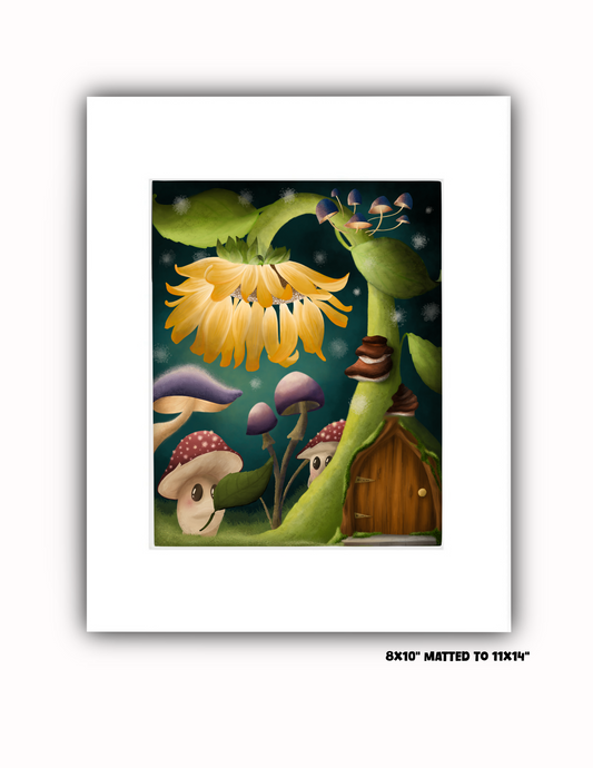 "By the Sunflower Glow" Art Print