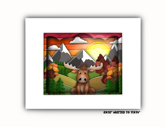 "Over the Moosy Hills" Art Print