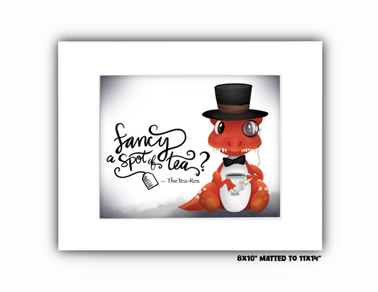 "The Tea-Rex" Art Print