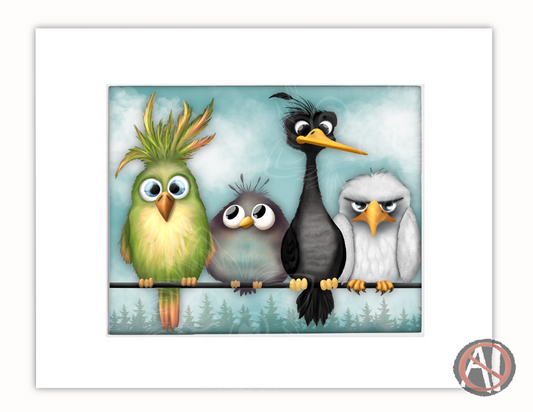 "Birds on the Wire" Art Print