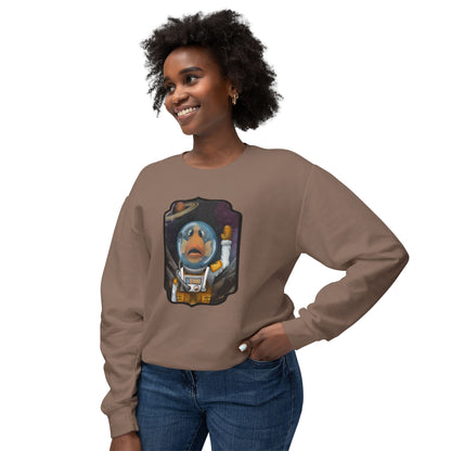 "The Fishtonaut" Unisex Lightweight Crewneck Sweatshirt