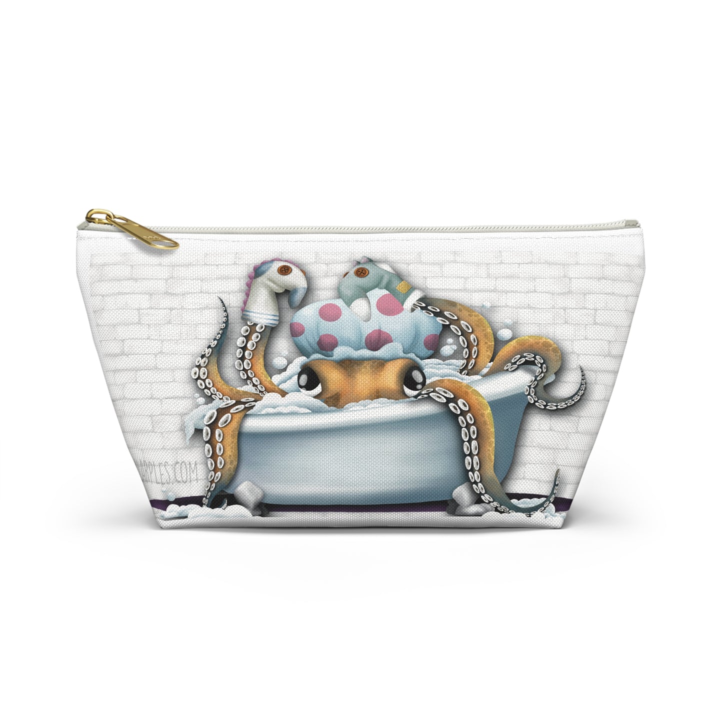 "Bathtime Octo": Accessory Pouch w T-bottom