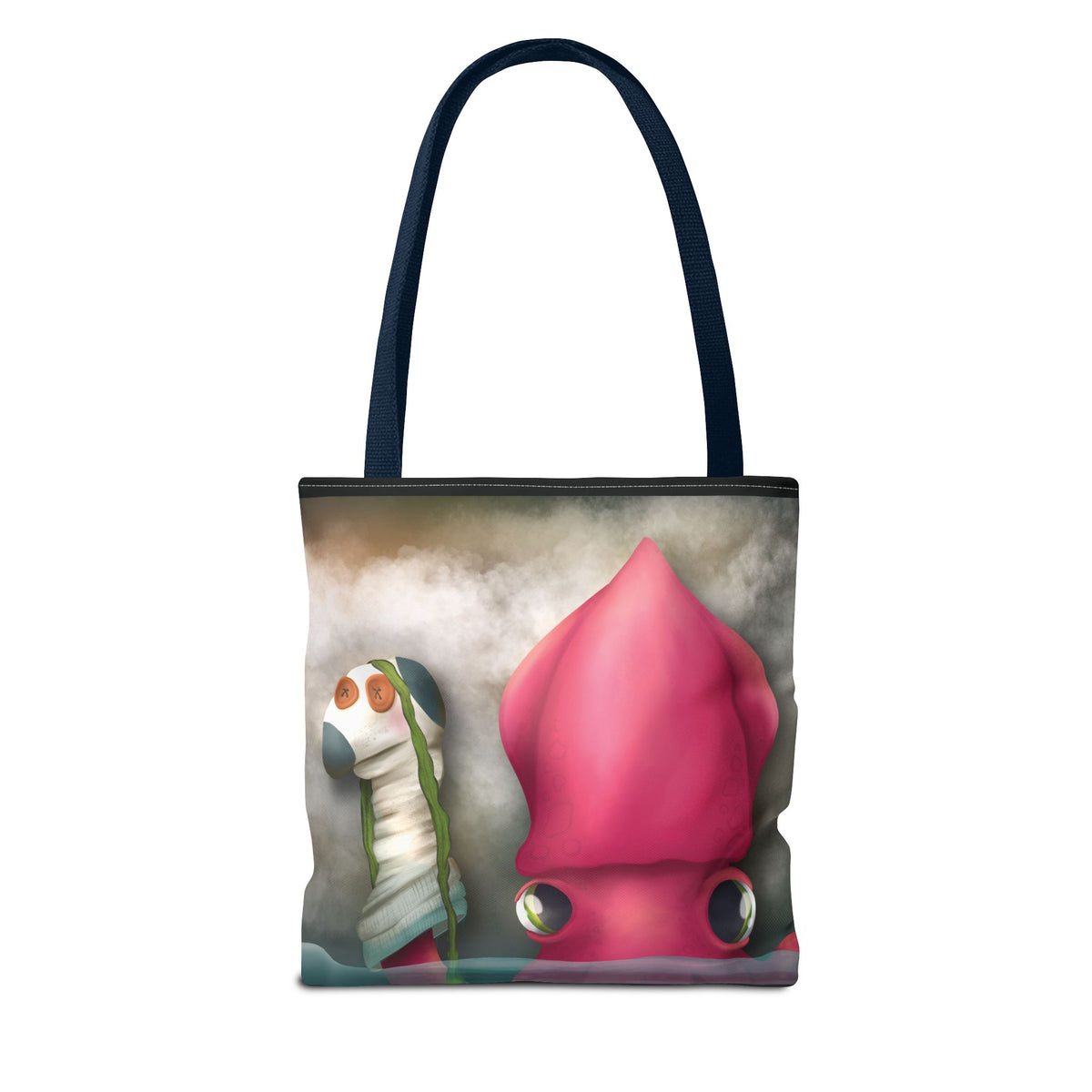 "Symore the Squid with his Sock Puppet" Tote bag