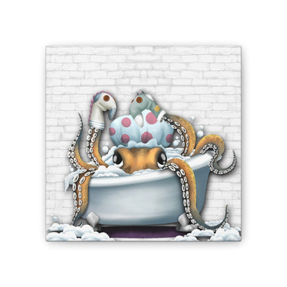 Bathtime Octo :Canvas Stretched, 0.75"