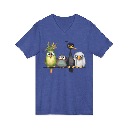 "The Birds" Unisex Jersey Short Sleeve V-Neck Tee