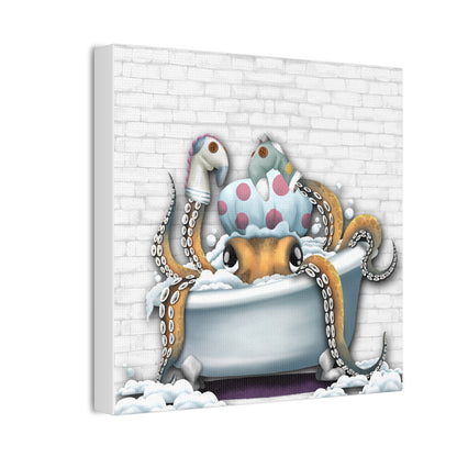 Bathtime Octo :Canvas Stretched, 0.75"
