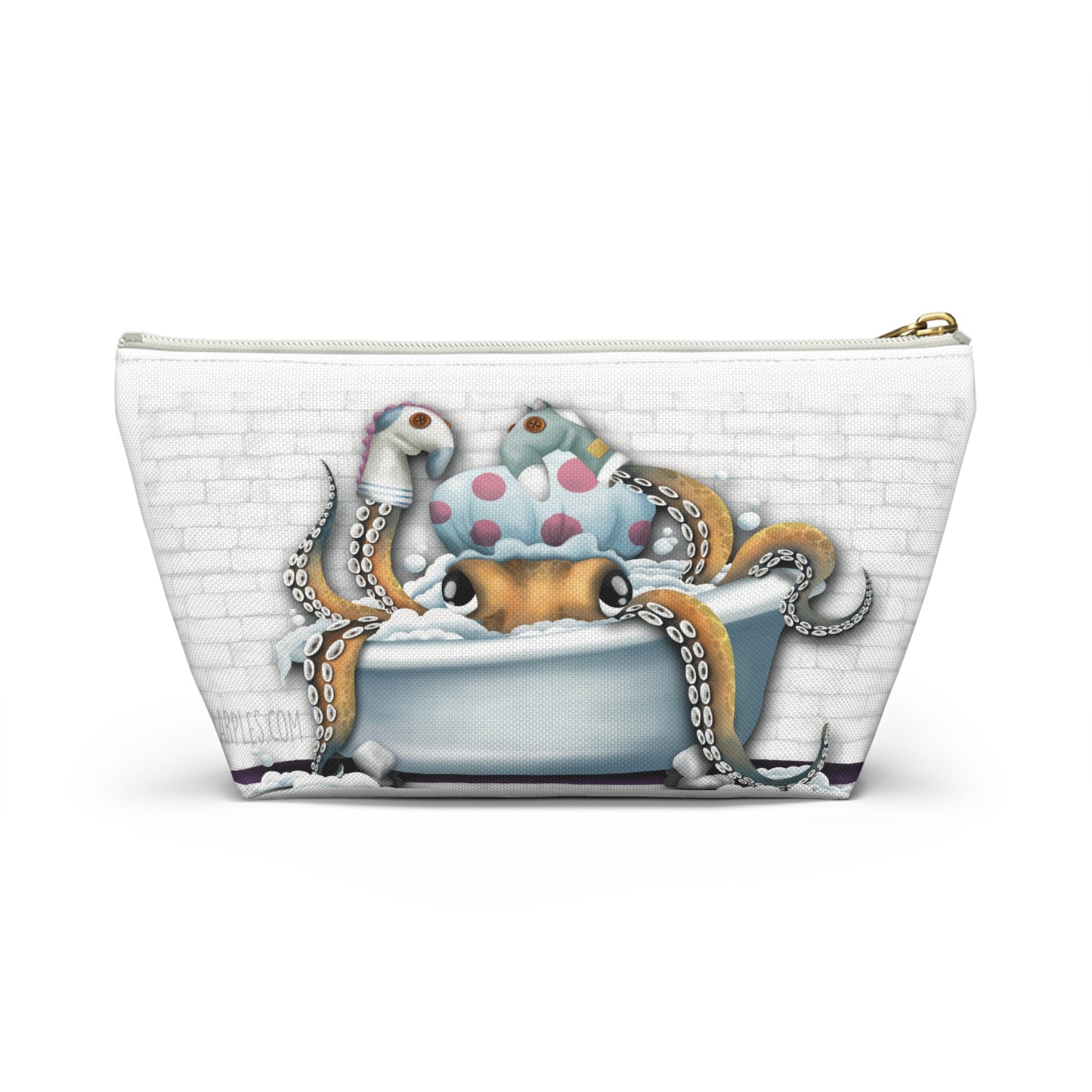 "Bathtime Octo": Accessory Pouch w T-bottom