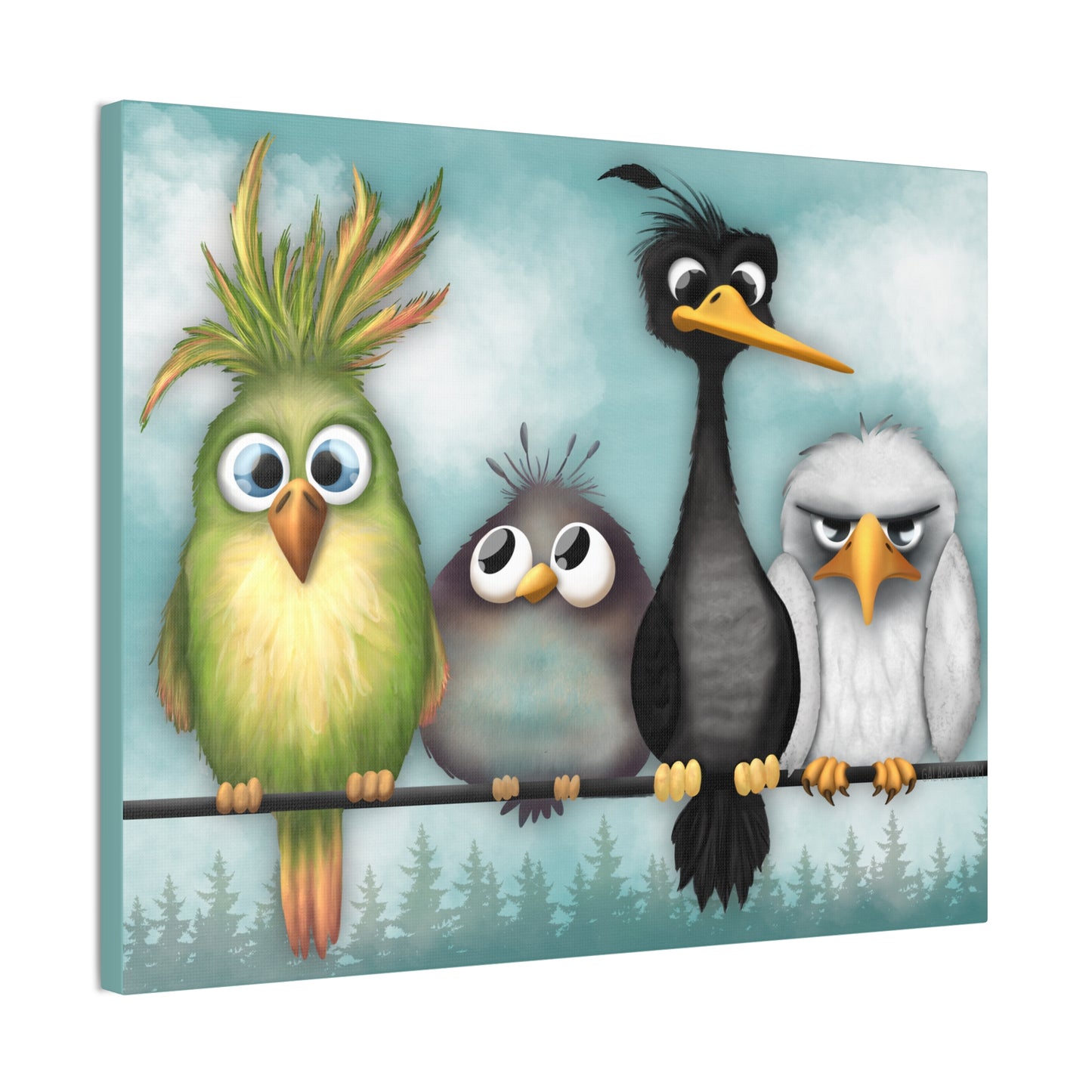The Birds :Canvas Stretched, 0.75"