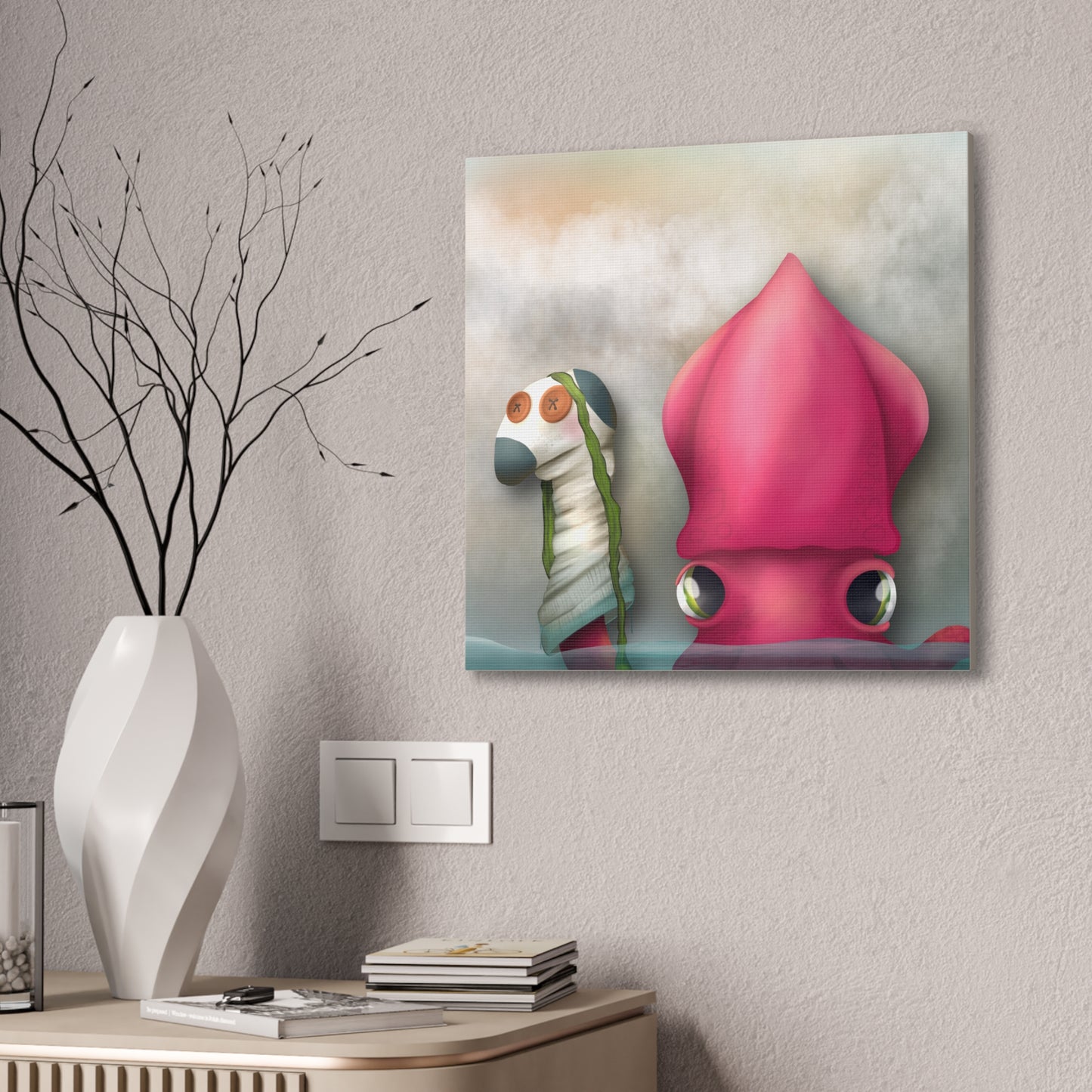 Copy of Bathtime Octo :Canvas Stretched, 0.75"