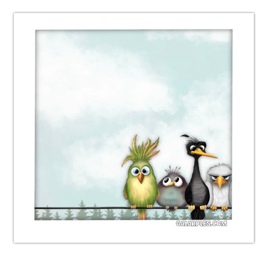 Birds on a Wire Post it