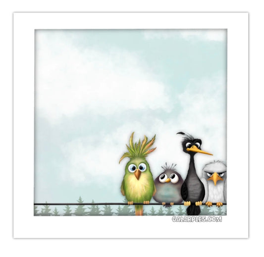 Birds on a Wire Post it