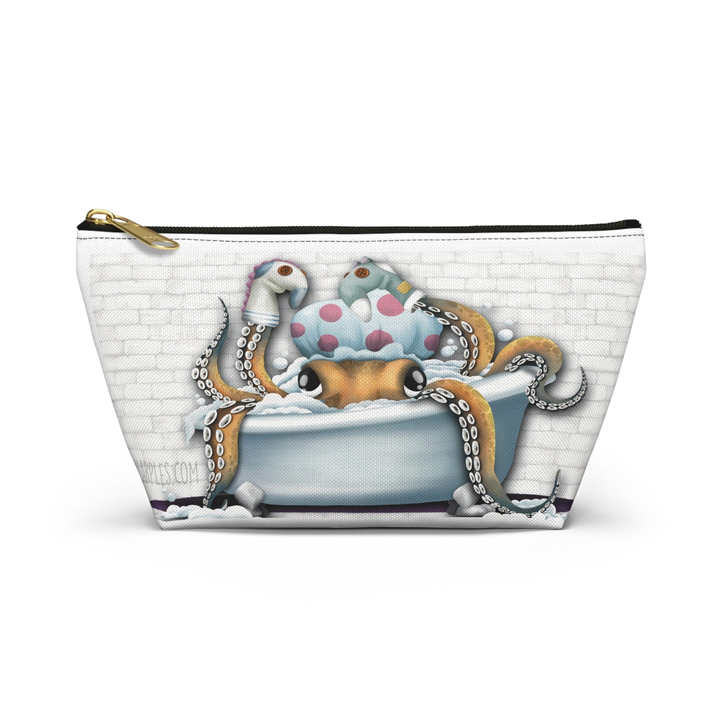 "Bathtime Octo": Accessory Pouch w T-bottom
