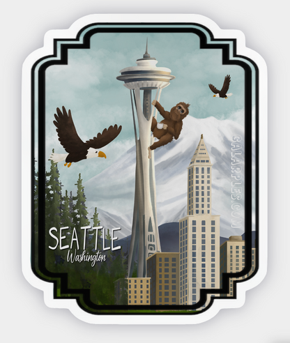 “For the love of Seattle” Waterproof Sticker