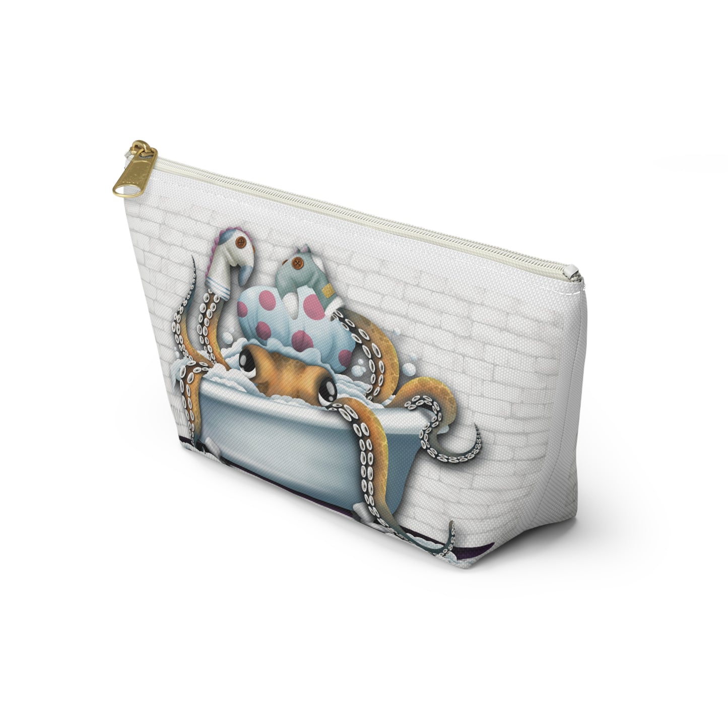"Bathtime Octo": Accessory Pouch w T-bottom