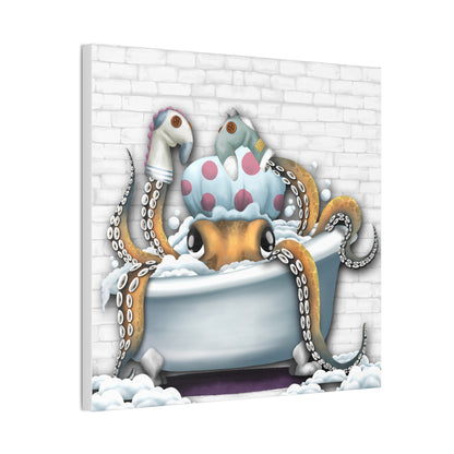 Bathtime Octo :Canvas Stretched, 0.75"