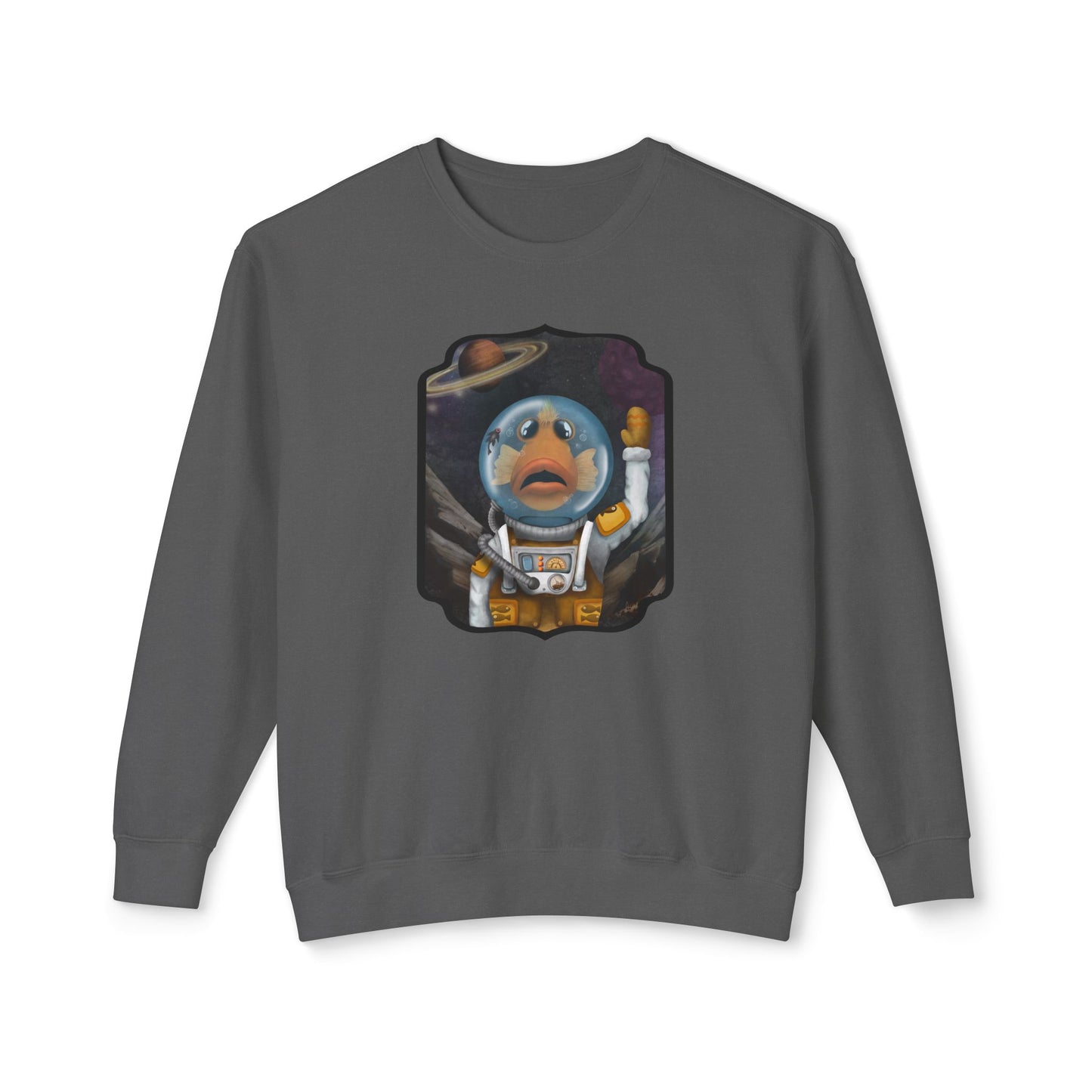 "The Fishtonaut" Unisex Lightweight Crewneck Sweatshirt
