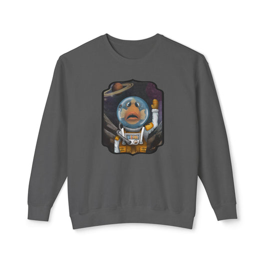 "The Fishtonaut" Unisex Lightweight Crewneck Sweatshirt