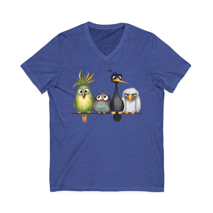 "The Birds" Unisex Jersey Short Sleeve V-Neck Tee