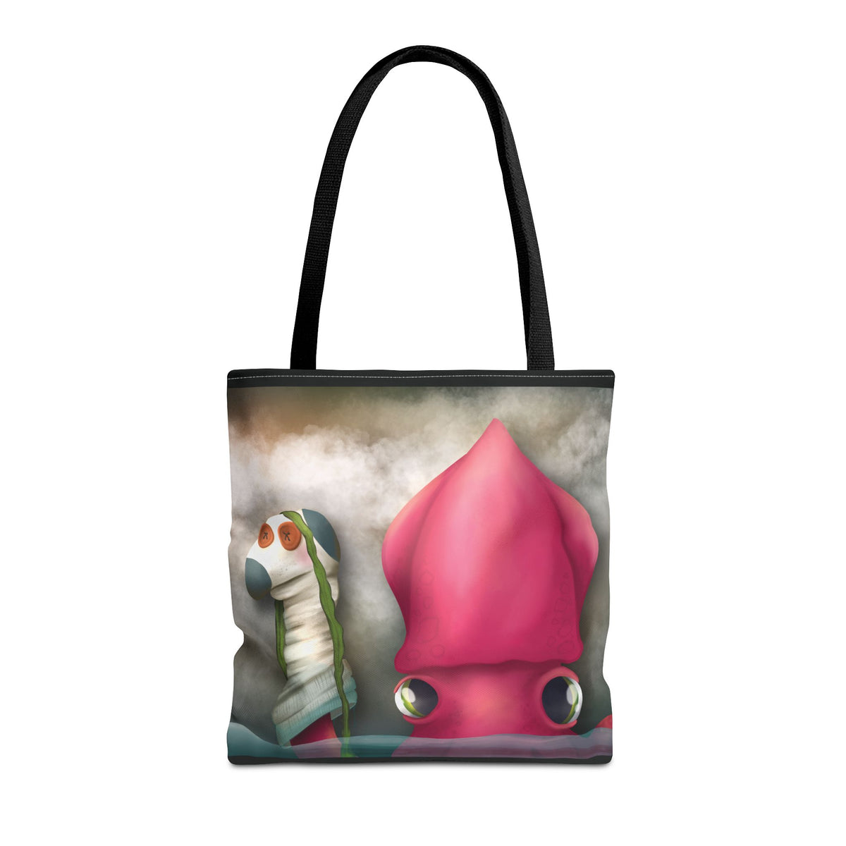 "Symore the Squid with his Sock Puppet" Tote bag