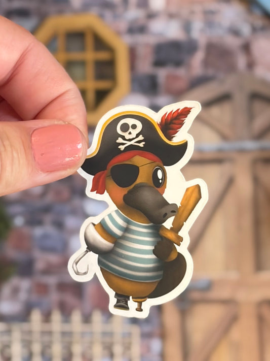 “ Pedro the Pirate Platypus ”  Waterproof Sticker
