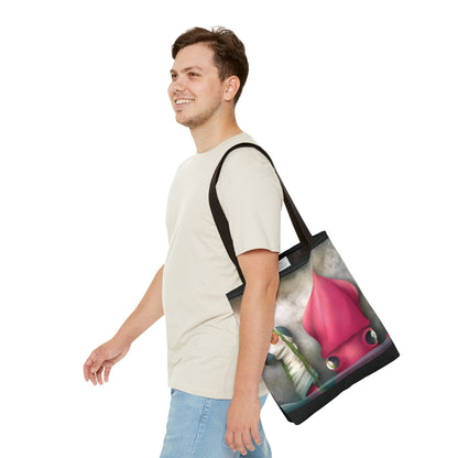 "Symore the Squid with his Sock Puppet" Tote bag