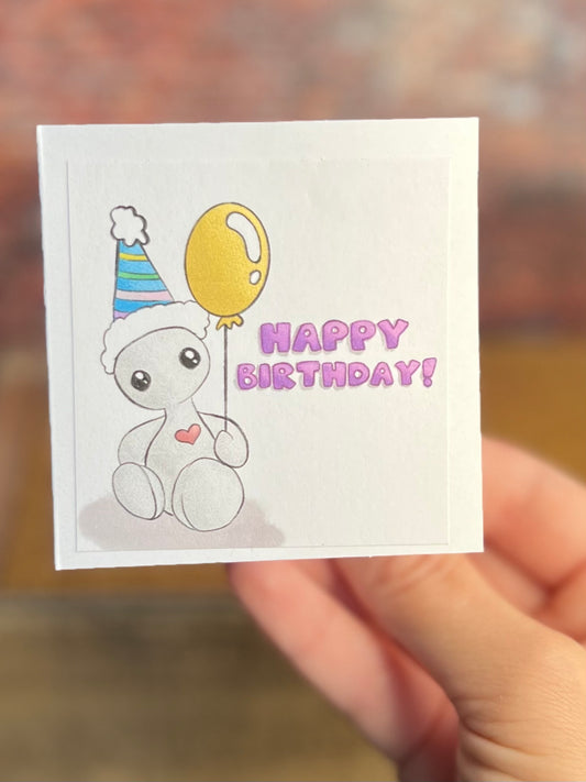 “Happy birthday” greeting card