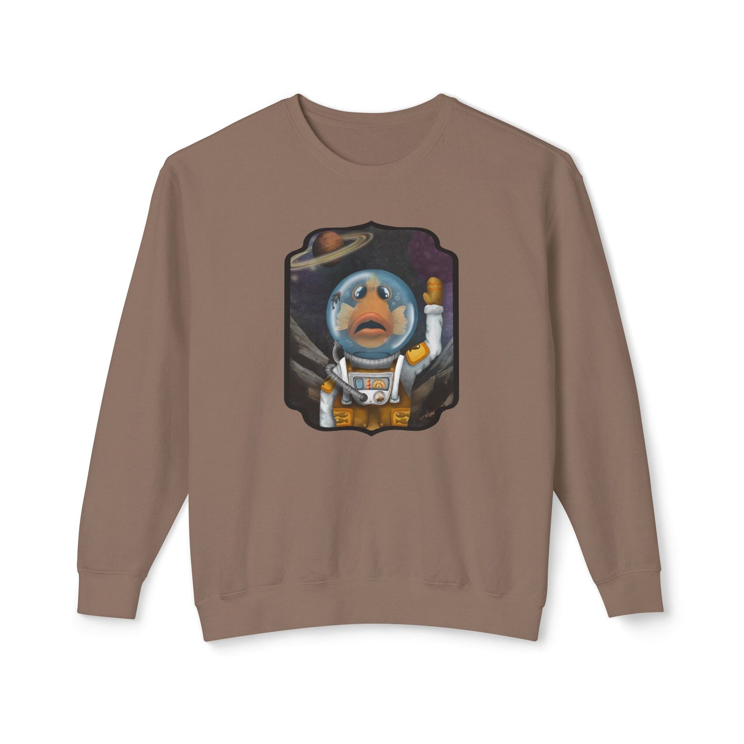 "The Fishtonaut" Unisex Lightweight Crewneck Sweatshirt
