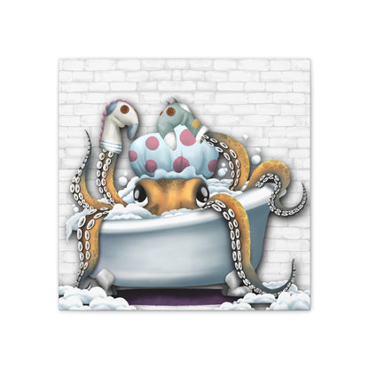 Bathtime Octo :Canvas Stretched, 0.75"