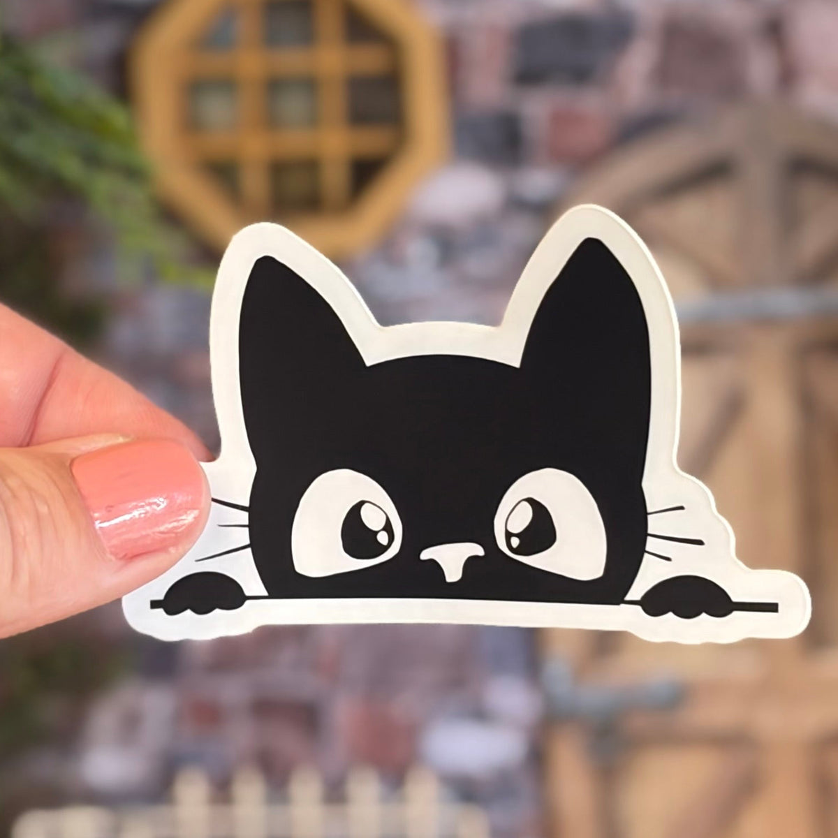 Black Kitty Waterproof Sticker