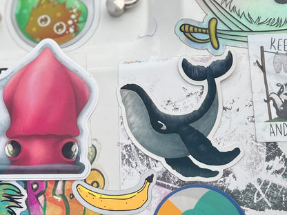 ‘Whale Hello”  Waterproof Sticker