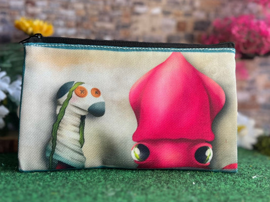 Squid puppet zipper pouch