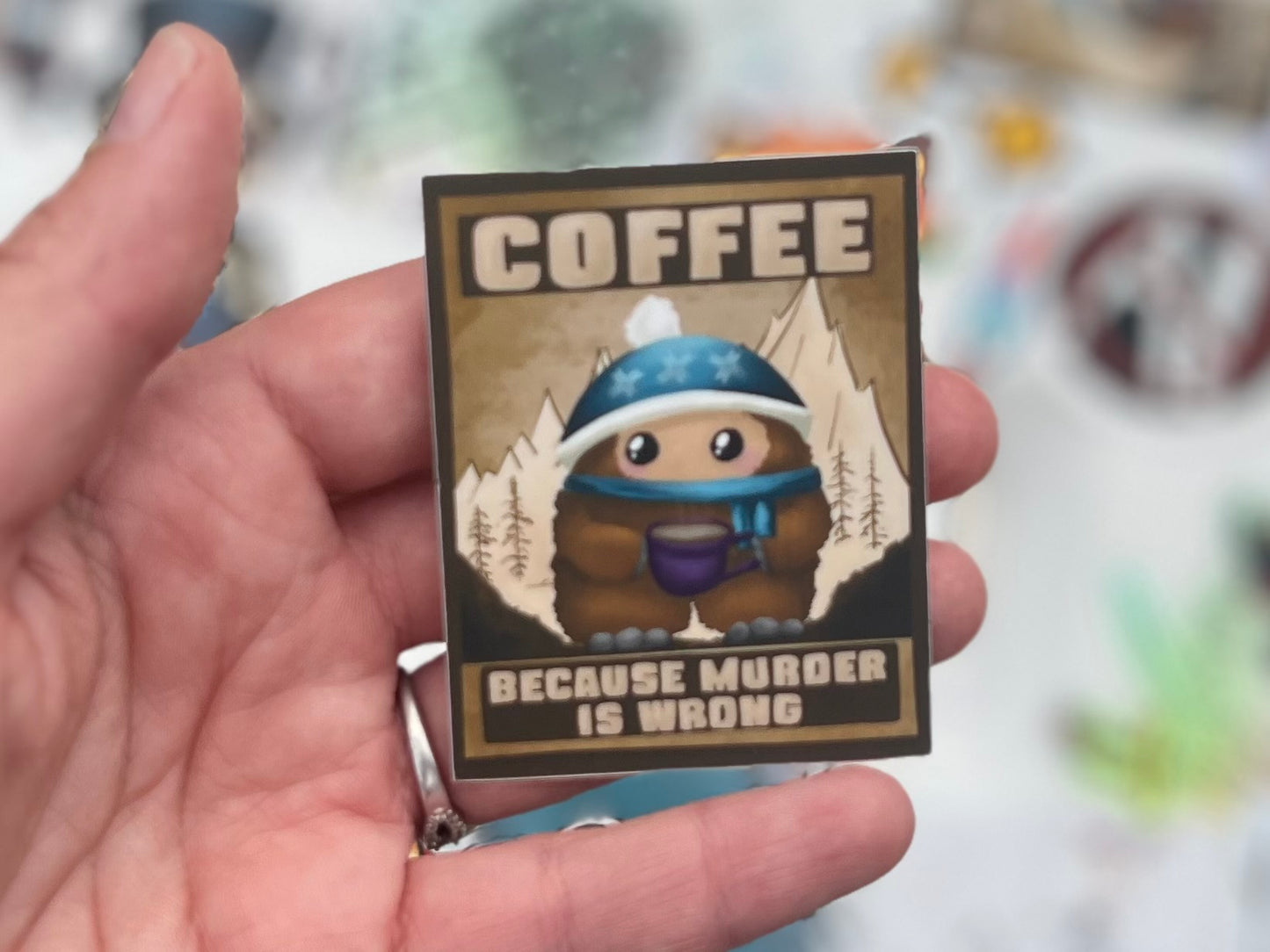 Karl Needs Coffee Waterproof Sticker