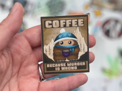 Karl Needs Coffee Waterproof Sticker