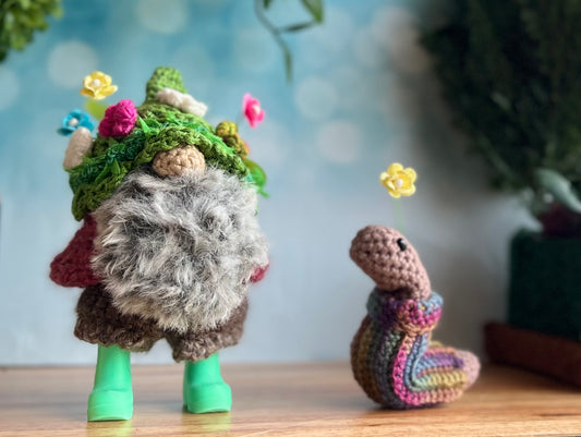 Garden gnomie and wormie (sold separately)