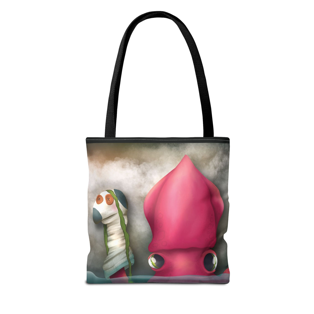 "Symore the Squid with his Sock Puppet" Tote bag