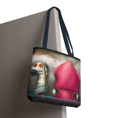 "Symore the Squid with his Sock Puppet" Tote bag
