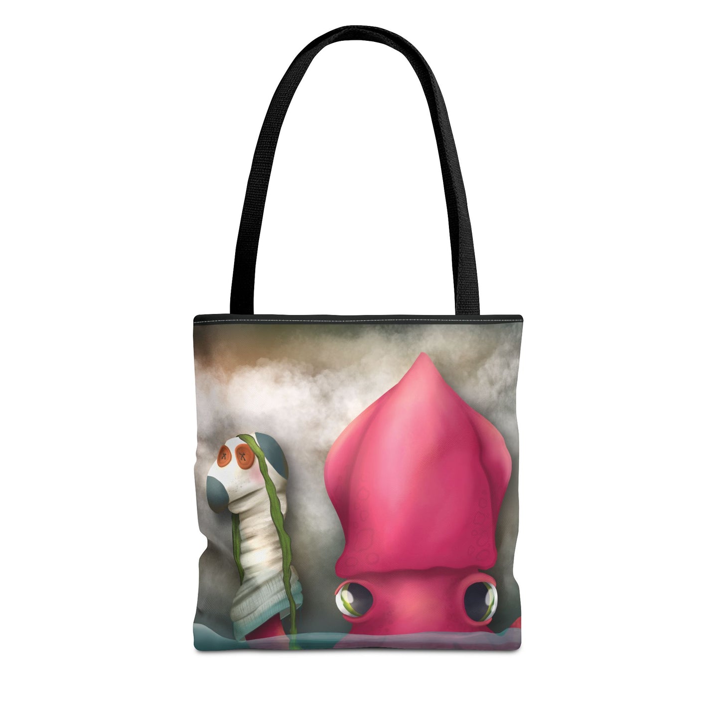 "Symore the Squid with his Sock Puppet" Tote bag
