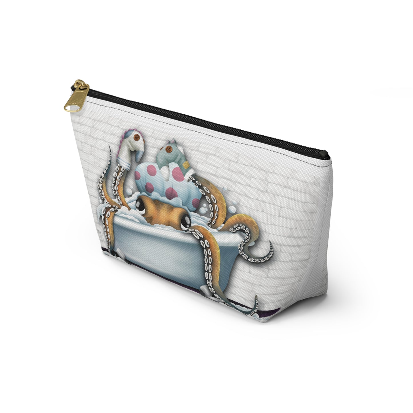 "Bathtime Octo": Accessory Pouch w T-bottom