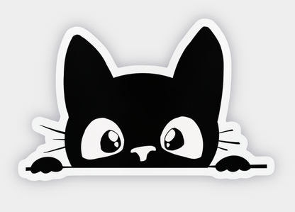 Black Kitty Waterproof Sticker