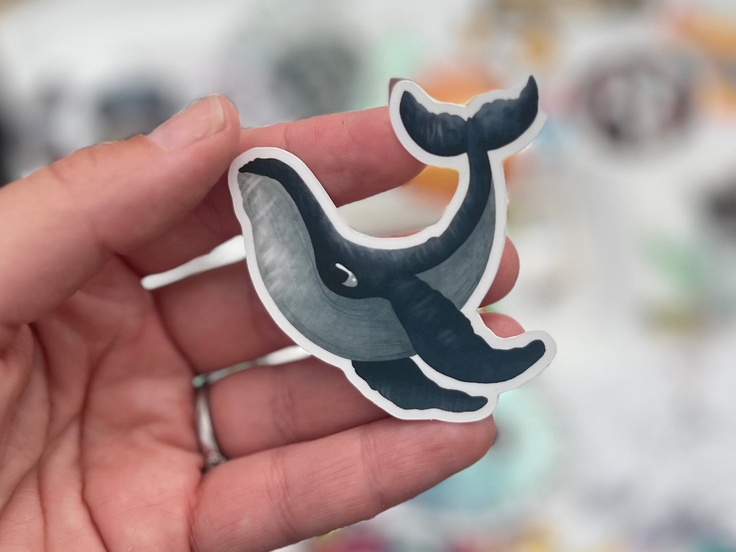 ‘Whale Hello”  Waterproof Sticker