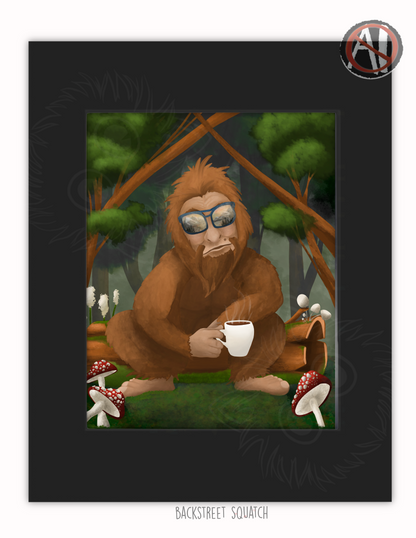 "Backstreet Squatch" Art Print