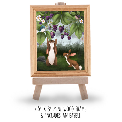 “Bunny berries” Mini Frame and easel