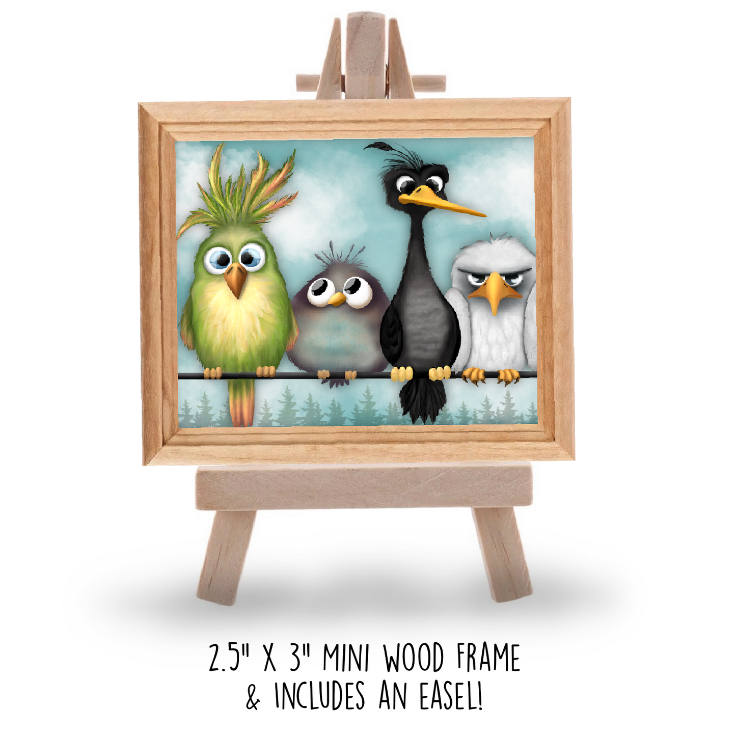 “Birds on a Wire” Mini Frame and easel