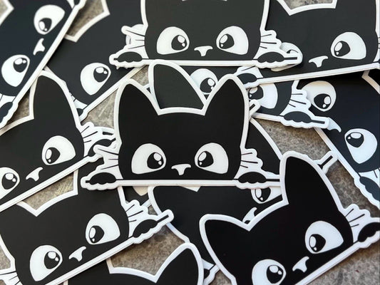 Black Kitty Waterproof Sticker