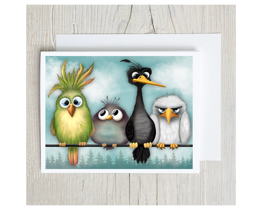 Birds on a Wire (A2 Card)