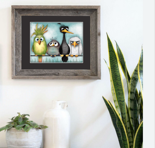 "Birds on the Wire" Art Print